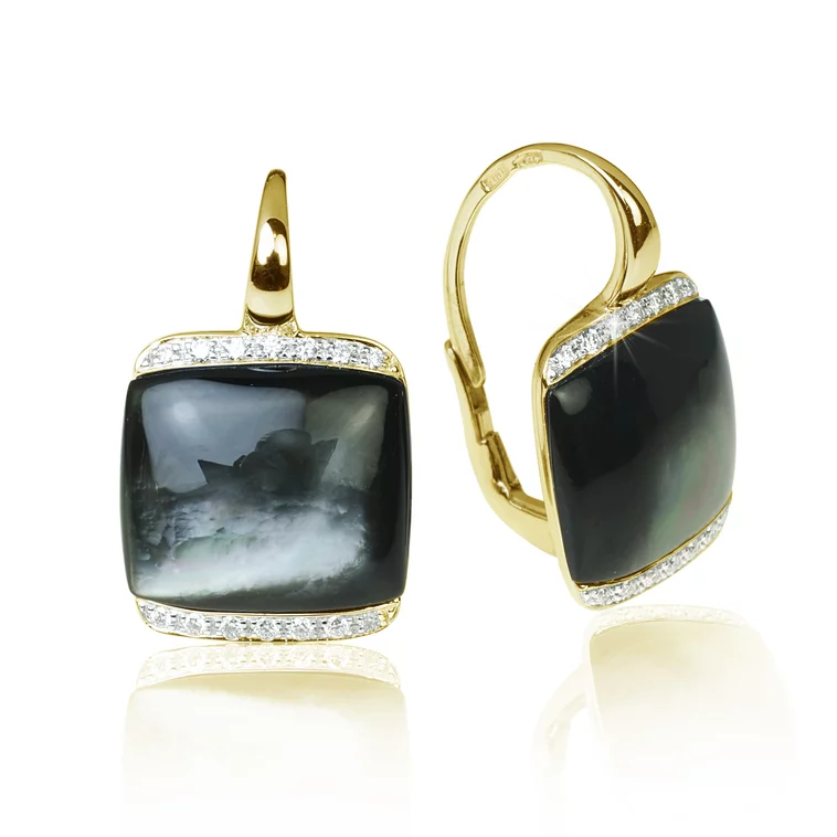 Diamantové náušnice Moraglione 1922 s prírodnou perleťou Diamantové náušnice Moraglione 1922 s prírodnou perleťou