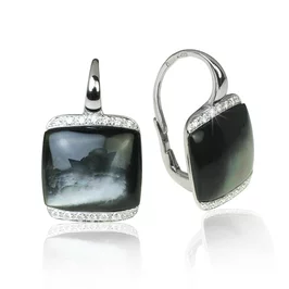 Diamantové náušnice Moraglione 1922 s prírodnou perleťou Diamantové náušnice Moraglione 1922 s prírodnou perleťou
