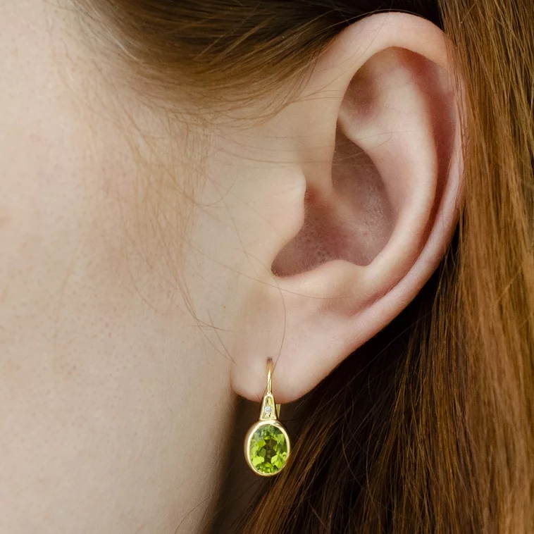 Diamantové náušnice s olivínom LEA1349.WS Diamantové náušnice s olivínom LEA1349.WS