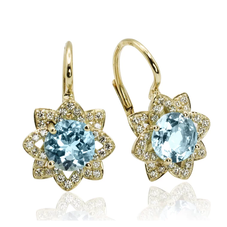 Diamantové náušnice s prírodným topásom Sky flower LEA1437.WS Diamantové náušnice s prírodným topásom Sky flower LEA1437.WS