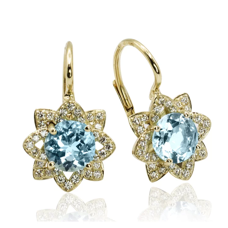 Diamantové náušnice s prírodným topásom Sky flower LEA1437.WS Diamantové náušnice s prírodným topásom Sky flower LEA1437.WS