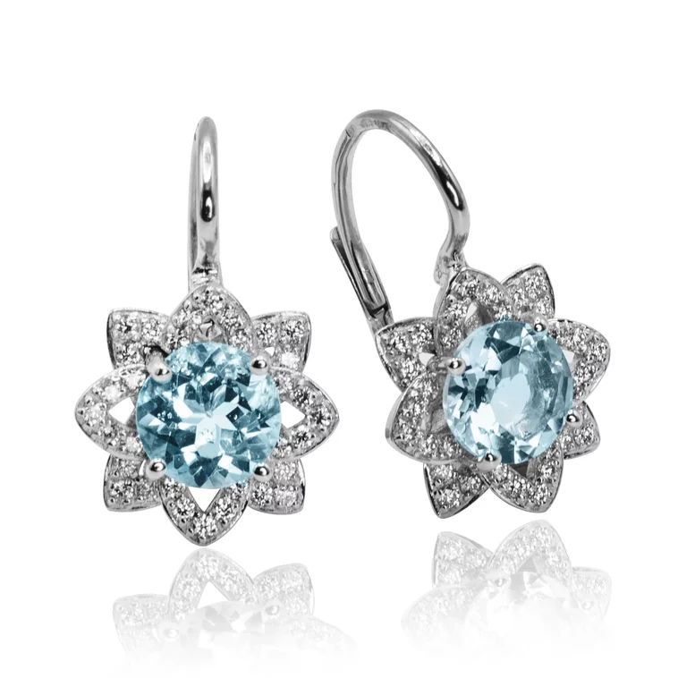 Diamantové náušnice s prírodným topásom Sky flower LEA1439.WS Diamantové náušnice s prírodným topásom Sky flower LEA1439.WS