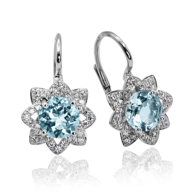 Diamantové náušnice s prírodným topásom Sky flower LEA1439.WS Diamantové náušnice s prírodným topásom Sky flower LEA1439.WS