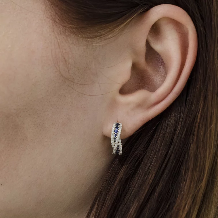 Diamantové náušnice s prírodnými zafírmi LEA1367.GD Diamantové náušnice s prírodnými zafírmi LEA1367.GD