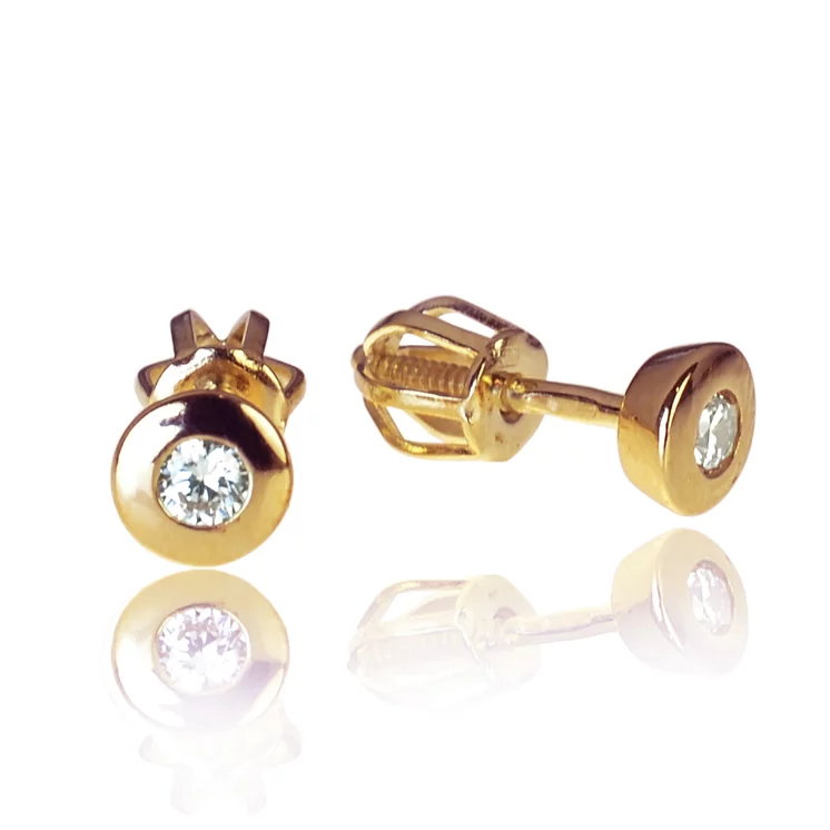 Diamantové náušnice Studs pink