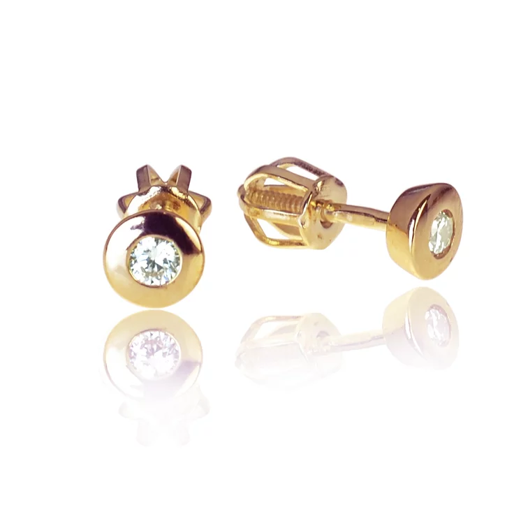 Diamantové náušnice Visible studs pink