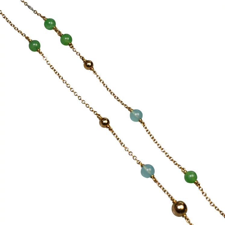 Diamantový dlhý Sartoire náhrdelník Moraglione 1922 s chalcedónmi a chryzoprasmi Diamantový dlhý Sartoire náhrdelník Moraglione 1922 s chalcedónmi a chryzoprasmi