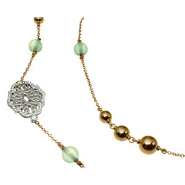 Diamantový dlhý Sartoire náhrdelník Moraglione 1922 s modrým chalcedónom