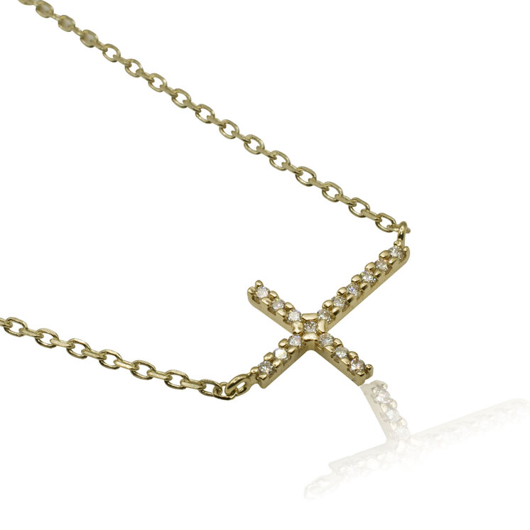 Diamantový náhrdelník krížik
