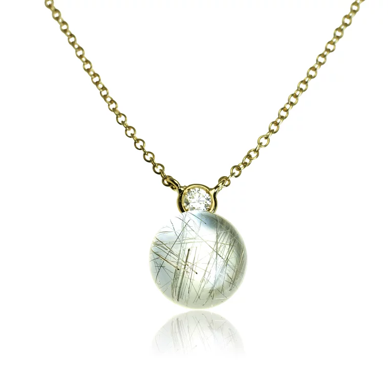 Diamantový náhrdelník Moraglione 1922 s prírodnou perleťou a rutile quartzom Diamantový náhrdelník Moraglione 1922 s prírodnou perleťou a rutile quartzom