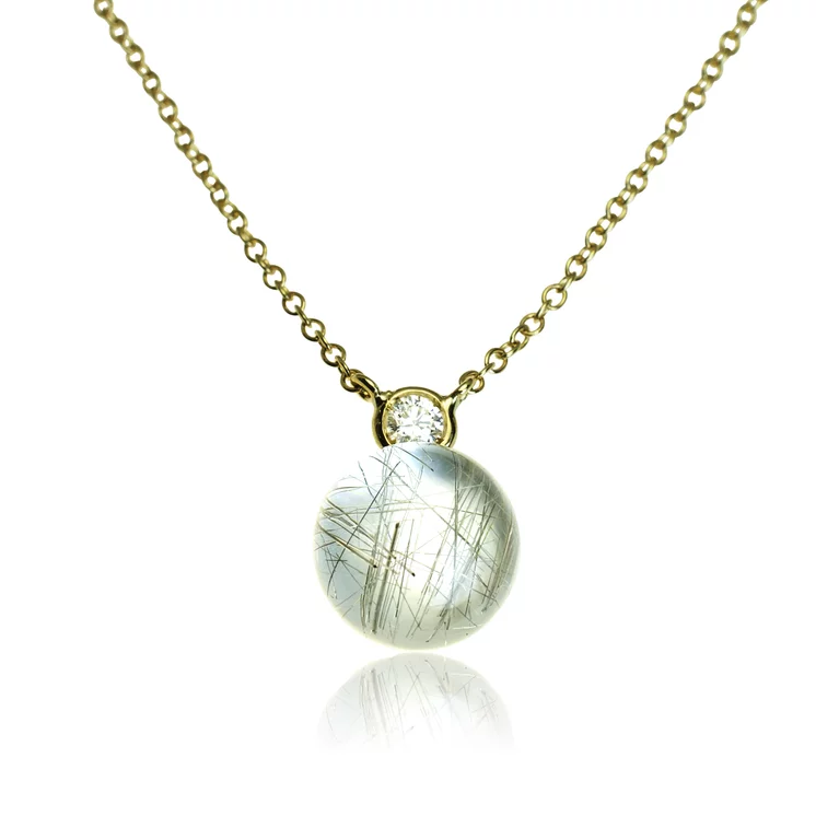 Diamantový náhrdelník Moraglione 1922 s prírodnou perleťou a rutile quartzom Diamantový náhrdelník Moraglione 1922 s prírodnou perleťou a rutile quartzom