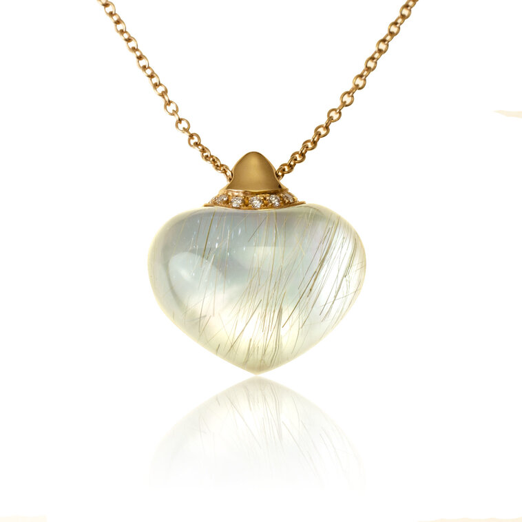 Diamantový náhrdelník Moraglione 1922 s rutile quartzom a perleťou