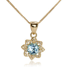 Diamantový náhrdelník s prírodným topásom Sky flower LNL441.WS