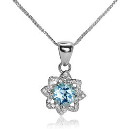 Diamantový náhrdelník s prírodným topásom Sky flower LNL443.WS
