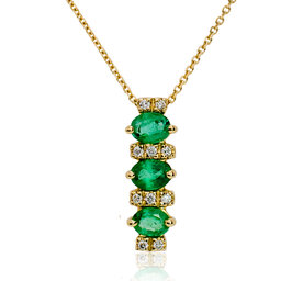 Diamantový náhrdelník s prírodnými smaragdmi LNL461.SP