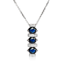 Diamantový náhrdelník s prírodnými zafírmi LNL460.SP