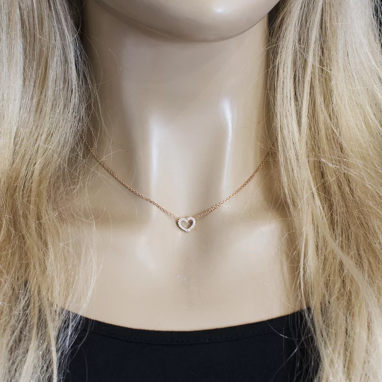 Diamantový náhrdelník srdiečko pink LNL434.WS Diamantový náhrdelník srdiečko pink LNL434.WS