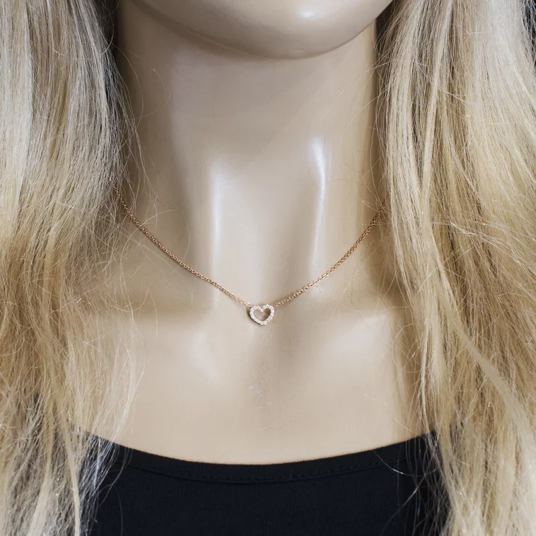 Diamantový náhrdelník srdiečko pink LNL434.WS Diamantový náhrdelník srdiečko pink LNL434.WS