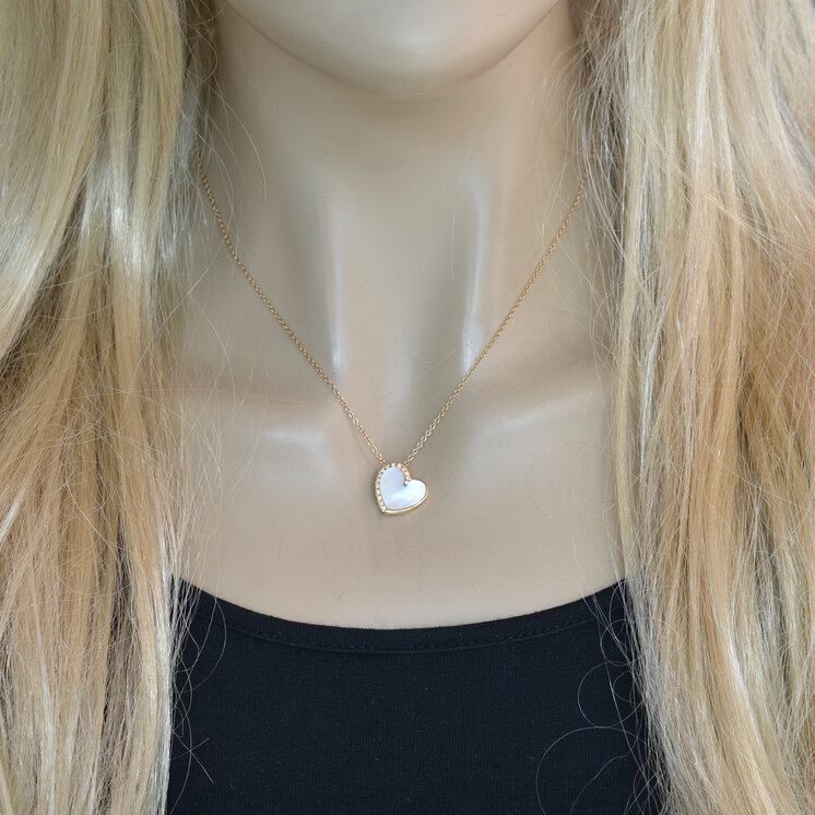 Diamantový náhrdelník srdiečko s perleťou Moraglione 1922