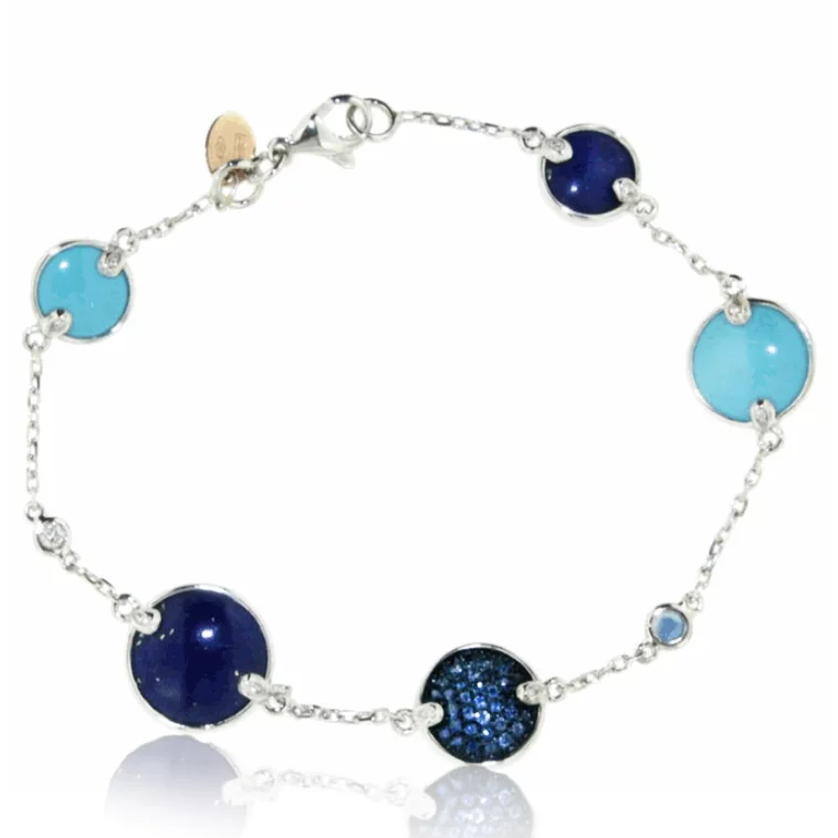 Diamantový náramok s lapis lazuli, tyrkysom a zafírmi Moraglione 1922 Diamantový náramok s lapis lazuli, tyrkysom a zafírmi Moraglione 1922