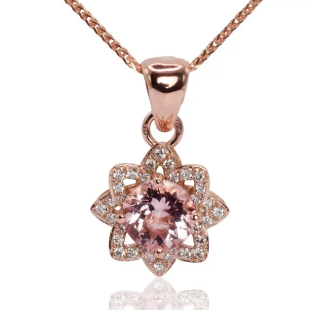 Diamantový prívesok s prírodným morganitom Sky flower LPE870.WS Diamantový prívesok s prírodným morganitom Sky flower LPE870.WS