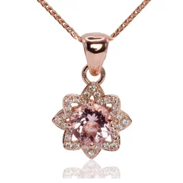 Diamantový prívesok s prírodným morganitom Sky flower LPE870.WS Diamantový prívesok s prírodným morganitom Sky flower LPE870.WS