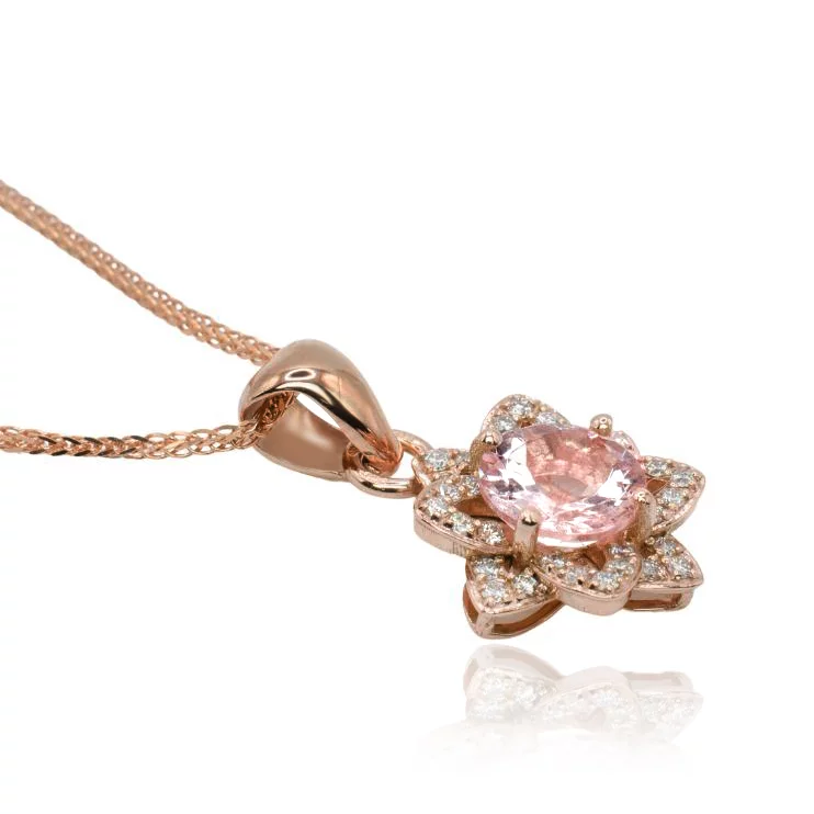 Diamantový prívesok s prírodným morganitom Sky flower LPE870.WS Diamantový prívesok s prírodným morganitom Sky flower LPE870.WS
