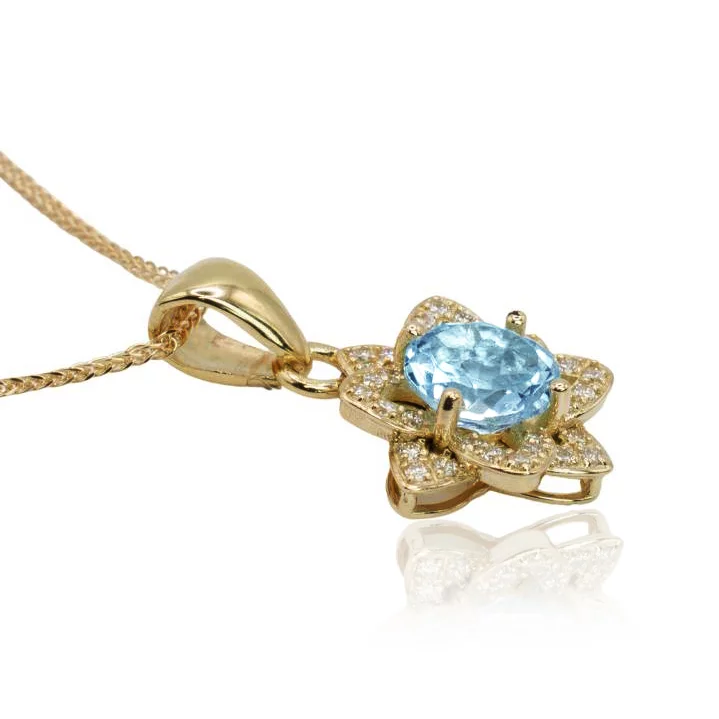 Diamantový prívesok s prírodným topásom Sky flower LPE869.WS Diamantový prívesok s prírodným topásom Sky flower LPE869.WS