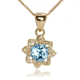 Diamantový prívesok s prírodným topásom Sky flower LPE869.WS Diamantový prívesok s prírodným topásom Sky flower LPE869.WS
