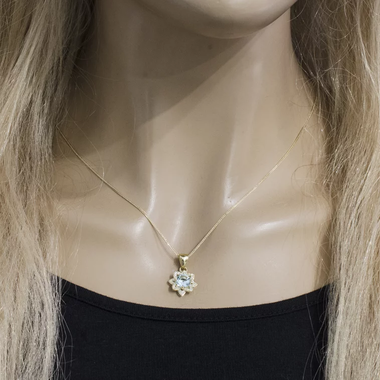 Diamantový prívesok s prírodným topásom Sky flower LPE869.WS Diamantový prívesok s prírodným topásom Sky flower LPE869.WS