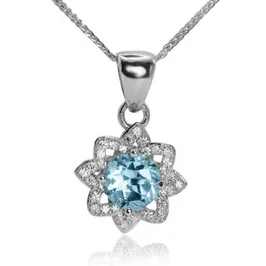 Diamantový prívesok s prírodným topásom Sky flower LPE871.WS Diamantový prívesok s prírodným topásom Sky flower LPE871.WS