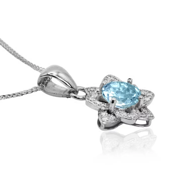 Diamantový prívesok s prírodným topásom Sky flower LPE871.WS Diamantový prívesok s prírodným topásom Sky flower LPE871.WS