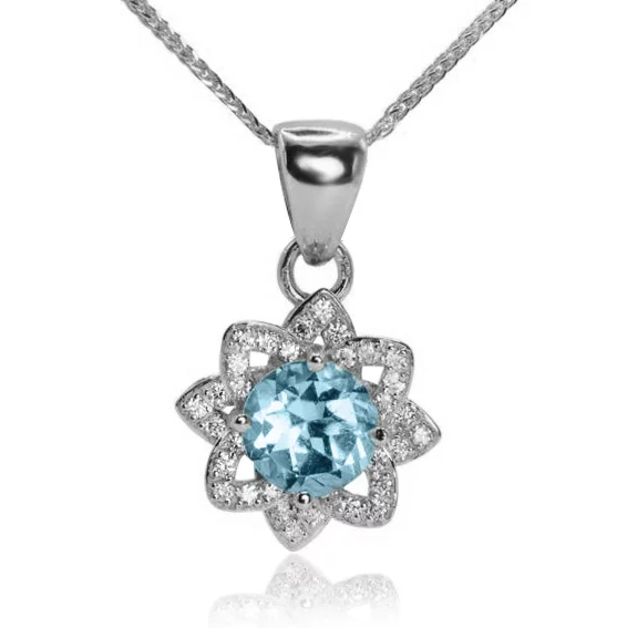 Diamantový prívesok s prírodným topásom Sky flower LPE871.WS Diamantový prívesok s prírodným topásom Sky flower LPE871.WS