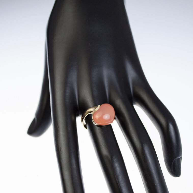Diamantový prsteň Moraglione 1922 s koralom a milky quartzom
