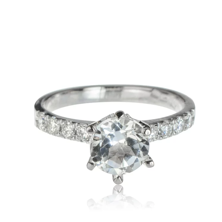 Diamantový prsteň s bielym topásom ER558.GX Diamantový prsteň s bielym topásom ER558.GX