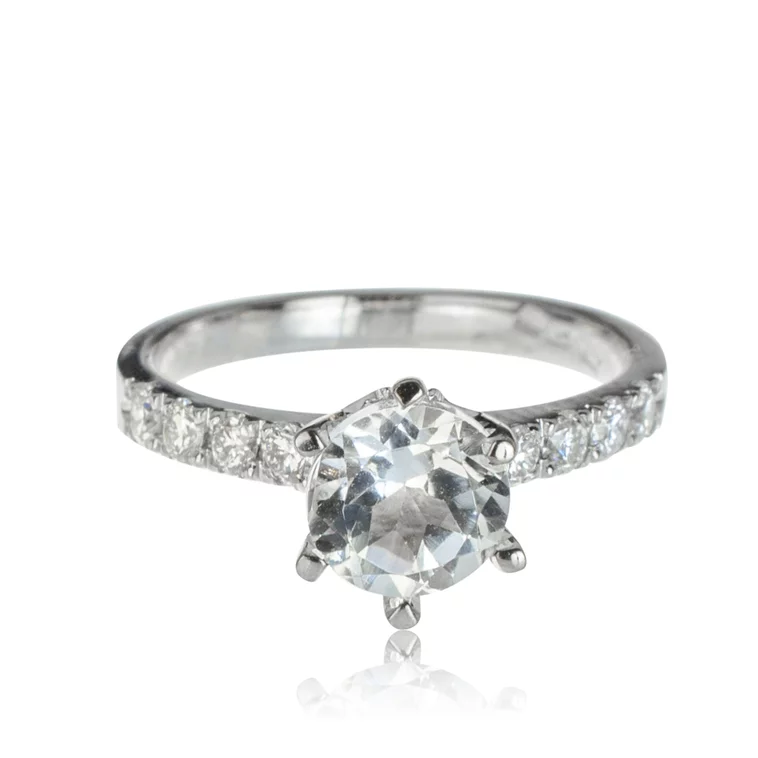 Diamantový prsteň s bielym topásom ER558.GX Diamantový prsteň s bielym topásom ER558.GX