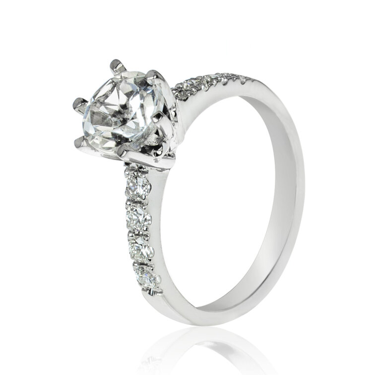 Diamantový prsteň s bielym topásom ER558.GX
