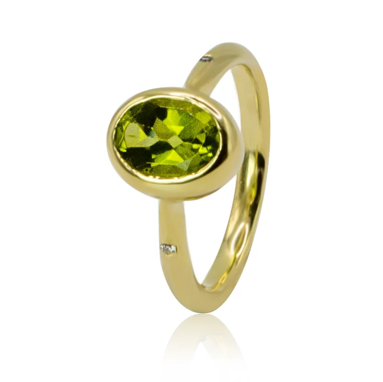 Diamantový prsteň s olivínom LRG724.WS Diamantový prsteň s olivínom LRG724.WS