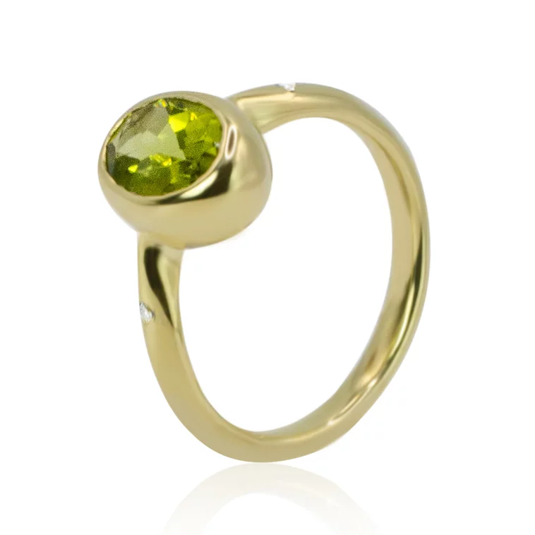 Diamantový prsteň s olivínom LRG724.WS Diamantový prsteň s olivínom LRG724.WS