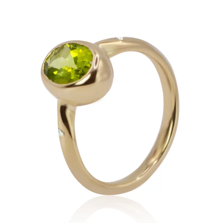 Diamantový prsteň s olivínom LRG725.WS Diamantový prsteň s olivínom LRG725.WS