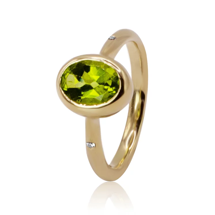 Diamantový prsteň s olivínom LRG725.WS Diamantový prsteň s olivínom LRG725.WS