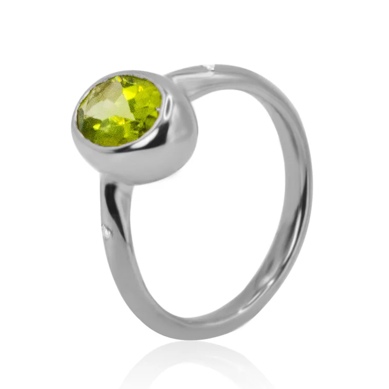 Diamantový prsteň s olivínom LRG726.WS Diamantový prsteň s olivínom LRG726.WS