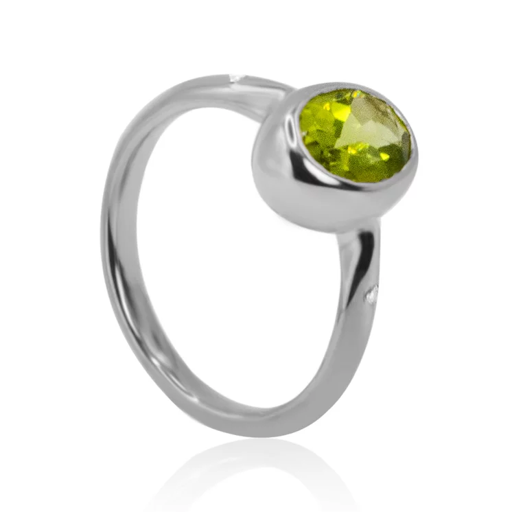 Diamantový prsteň s olivínom LRG726.WS Diamantový prsteň s olivínom LRG726.WS