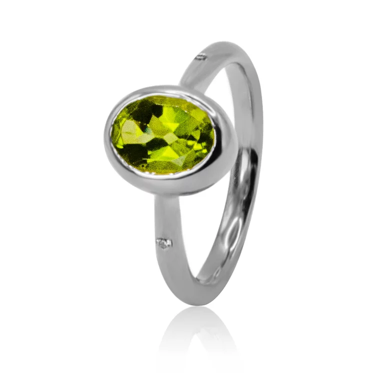 Diamantový prsteň s olivínom LRG726.WS Diamantový prsteň s olivínom LRG726.WS