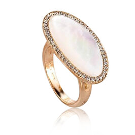 Diamantový prsteň s perleťou