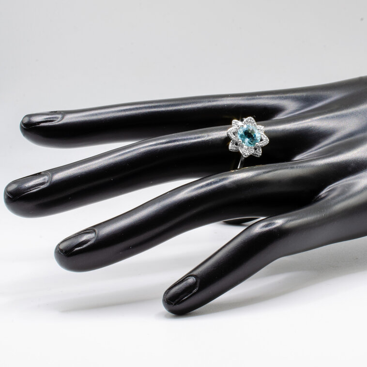 Diamantový prsteň s prírodným topásom Sky flower LRG780.WS