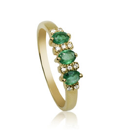 Diamantový prsteň s prírodnými smaragdmi LRG796.SP