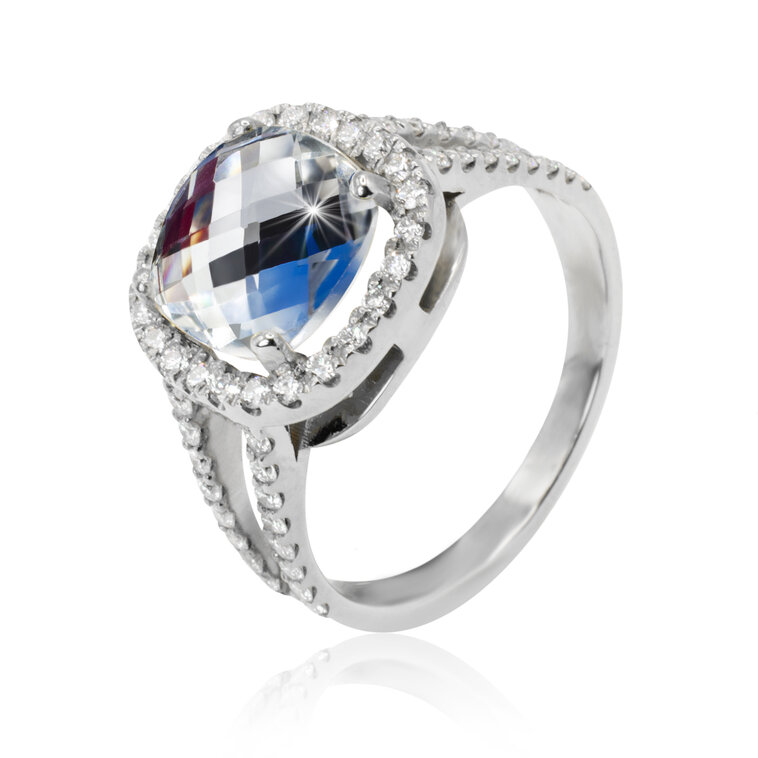 Diamantový prsteň s topásom LRG743.WS