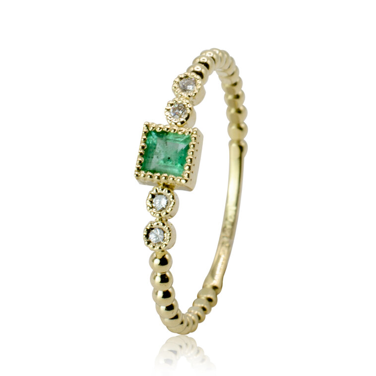 Diamantový prsteň so smaragdom Princess dream LRG708.WS