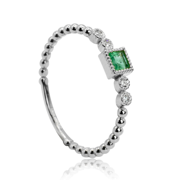 Diamantový prsteň so smaragdom Princess dream LRG709.WS